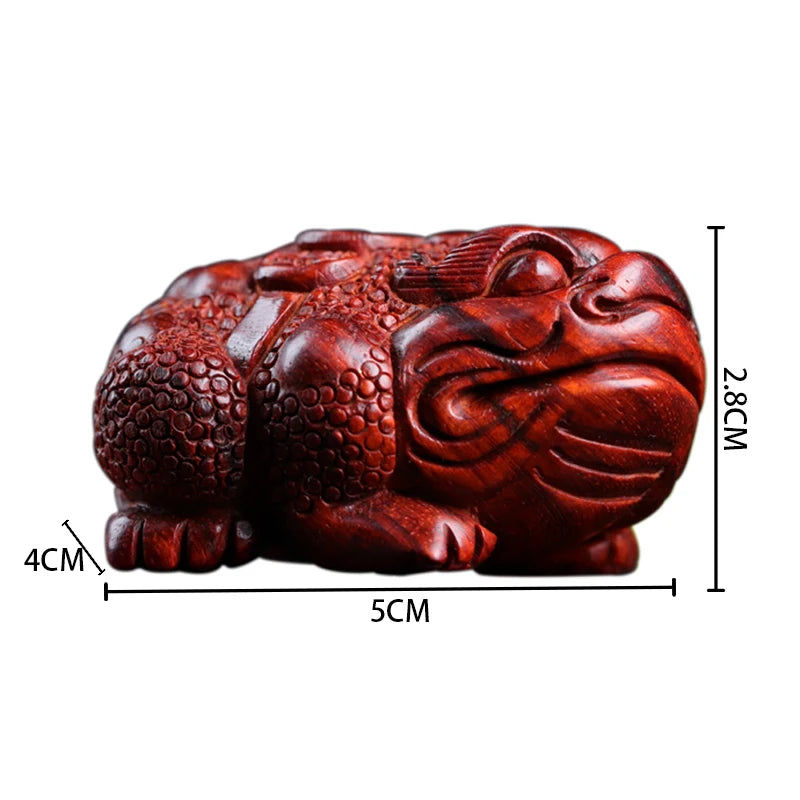 5cm Lobular Rosewood Wood Sculpture Animal Sculpture Three-legged toad Mascot Rich Collection Office Decoration Home Décor