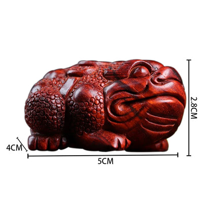 5cm Lobular Rosewood Wood Sculpture Animal Sculpture Three-legged toad Mascot Rich Collection Office Decoration Home Décor