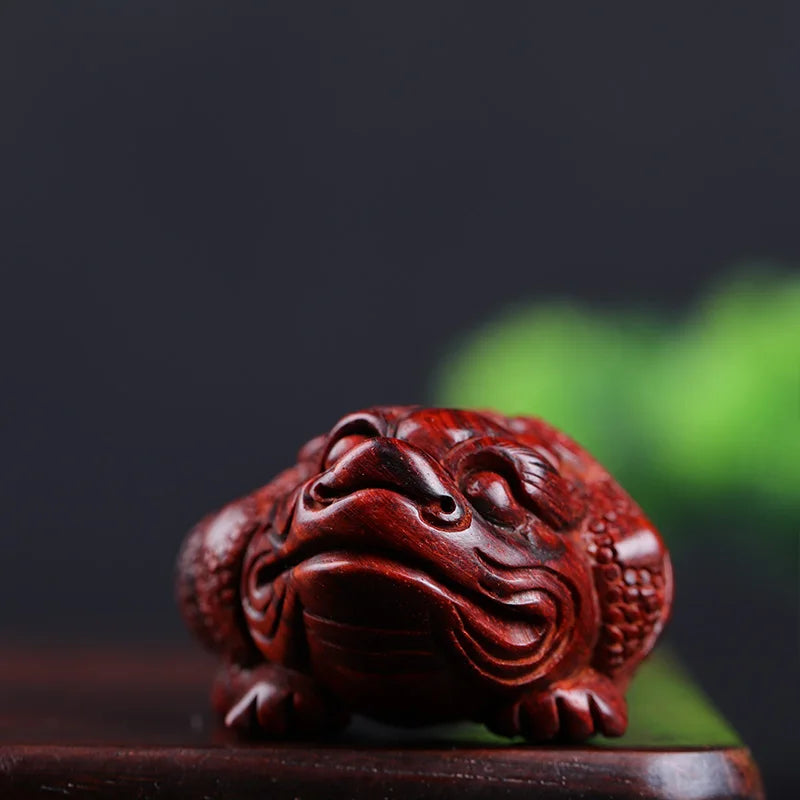 5cm Lobular Rosewood Wood Sculpture Animal Sculpture Three-legged toad Mascot Rich Collection Office Decoration Home Décor