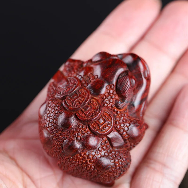 5cm Lobular Rosewood Wood Sculpture Animal Sculpture Three-legged toad Mascot Rich Collection Office Decoration Home Décor