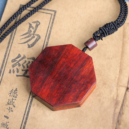5cm Lobular Rosewood Wood Wood Sculpture Tai Chi Bagua Pendant Car Hanging Feng Shui Wooden sign Office Decoration Home Décor