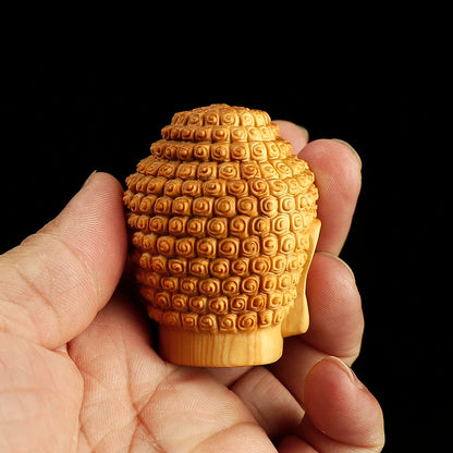 5cm Nyorai Buddha Head Bodhisattva Statue Wood Statue Crafts Feng Shui Desk Decors Toy Gift