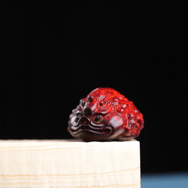 5cm Pendant Lobular Rosewood Traditional Chinese Myth Historical Traditional Chinese Three-legged toad Animal Sculpture