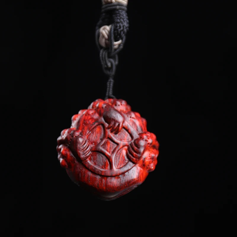 5cm Pendant Lobular Rosewood Traditional Chinese Myth Historical Traditional Chinese Three-legged toad Animal Sculpture