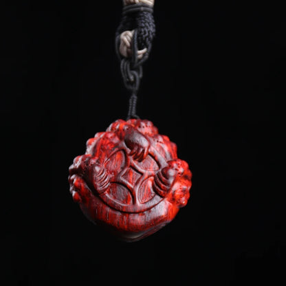 5cm Pendant Lobular Rosewood Traditional Chinese Myth Historical Traditional Chinese Three-legged toad Animal Sculpture