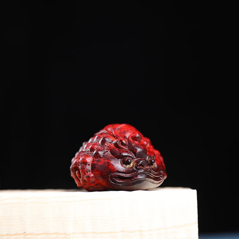 5cm Pendant Lobular Rosewood Traditional Chinese Myth Historical Traditional Chinese Three-legged toad Animal Sculpture