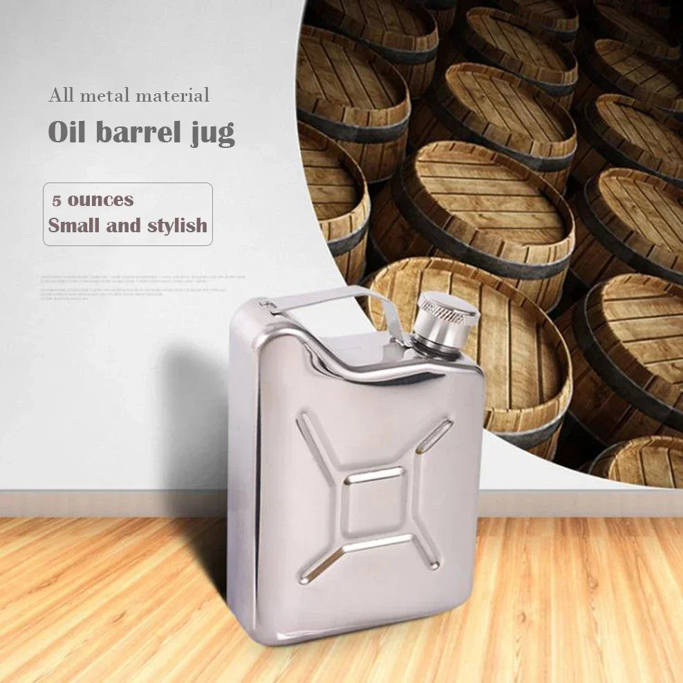 5oz Mini Hip Flask 304 Stainless Steel Oil Barrel Flask Outdoor Flask For Alcohol Oil Drum Whiskey Bottle Military Wine Set