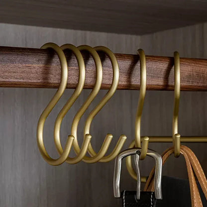 5pcs Aluminium Alloy S Shape Hooks Practical Kitchen Railing Hanger Hook Clasp Holder Hooks For Hanging Clothes Handbag Hooks
