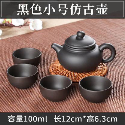 5pcs Kung Fu Tea Set [1 Teapot + 4 Cups Set] 100ml Chinese Xi Shi Porcelain Tea Sets Ceramic Yixing Purple Clay Kettle
