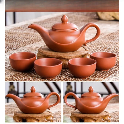 5pcs Kung Fu Tea Set [1 Teapot + 4 Cups Set] 100ml Chinese Xi Shi Porcelain Tea Sets Ceramic Yixing Purple Clay Kettle