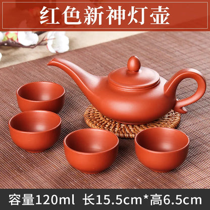 5pcs Kung Fu Tea Set [1 Teapot + 4 Cups Set] 100ml Chinese Xi Shi Porcelain Tea Sets Ceramic Yixing Purple Clay Kettle