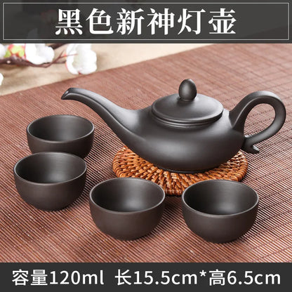 5pcs Kung Fu Tea Set [1 Teapot + 4 Cups Set] 100ml Chinese Xi Shi Porcelain Tea Sets Ceramic Yixing Purple Clay Kettle