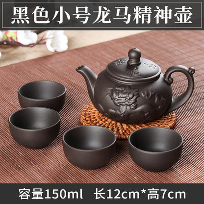 5pcs Kung Fu Tea Set [1 Teapot + 4 Cups Set] 100ml Chinese Xi Shi Porcelain Tea Sets Ceramic Yixing Purple Clay Kettle
