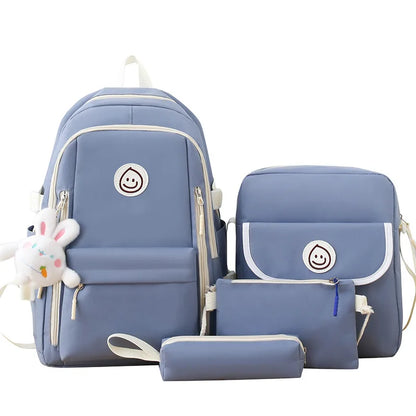 5pcs/set Simple Backpack Lightweight school backpack Large Capacity Primary School bags for girls Student Korean style bookbag