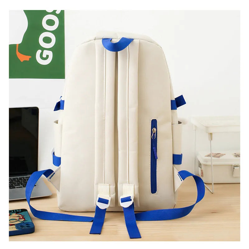 5pcs/set Simple Backpack Lightweight school backpack Large Capacity Primary School bags for girls Student Korean style bookbag