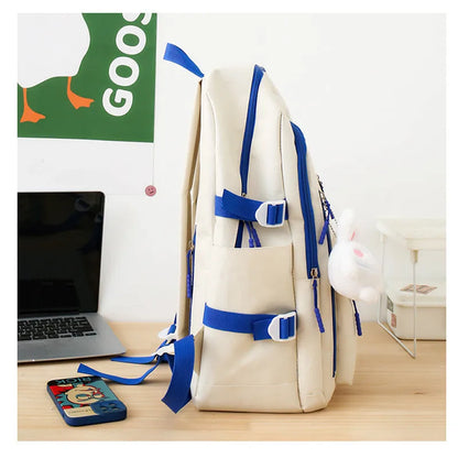 5pcs/set Simple Backpack Lightweight school backpack Large Capacity Primary School bags for girls Student Korean style bookbag