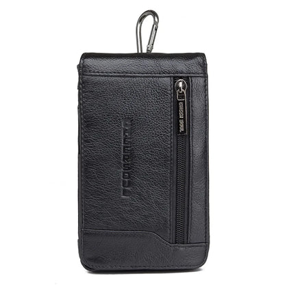 6.1 Inch Genuine Leather Waist Belt Pack Men Hip Bum Pocket Card Holder Cowhide Coin Purse Pouch Cell Phone Case Hook Fanny Bags