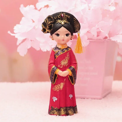 6.5 Inch Chinese Emperor Empress Figurine Resin Queen Ornament Traditional Costume Home Decoration Cake Topper Miniature