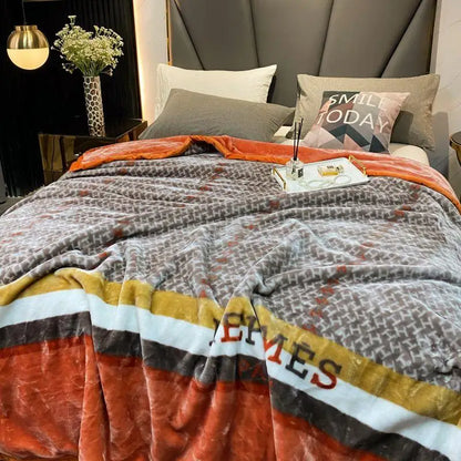6.6lbs Chinese soft blanket weighted bed cover double layers velvet health care Christmas gift king size 78 x 90 in rectangle