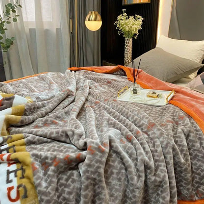 6.6lbs Chinese soft blanket weighted bed cover double layers velvet health care Christmas gift king size 78 x 90 in rectangle