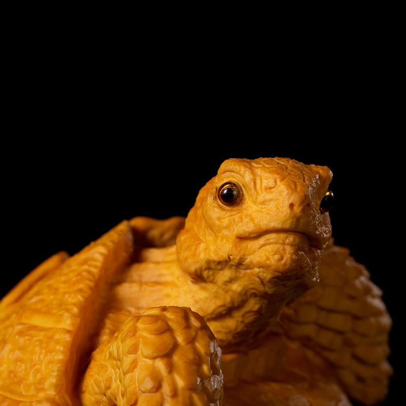 6/7CM Small New Born Turtle Wood Statue Mini Figurines Boxwood Carving Handmade Carved Feng Shui Lucky Home Ornaments
