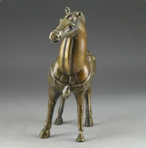 6.8 Inch/China Rare Copper Old Manual Hammer Statue of Horse