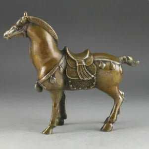 6.8 Inch/China Rare Copper Old Manual Hammer Statue of Horse