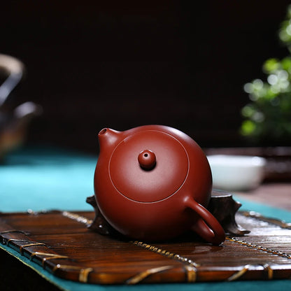 6.8oz true yixing zisha tea pot marked ball shaped infuser holes dahongpao clay xishi kungfu pot on sales free shipping