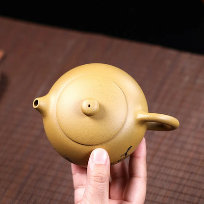 6.8oz xishi pot handpainted bird branch spring scene marked duan clay original ore real yixing zisha teapot 7 infuser holes new