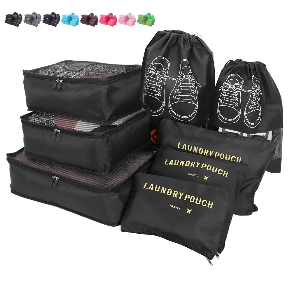 6/8pcs Travel Bag Organizer Clothes Luggage Travel Organizer Blanket Shoes Organizers Bag Suitcase Traveling Pouch Packing Cubes