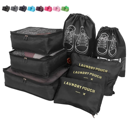 6/8pcs Travel Bag Organizer Clothes Luggage Travel Organizer Blanket Shoes Organizers Bag Suitcase Traveling Pouch Packing Cubes