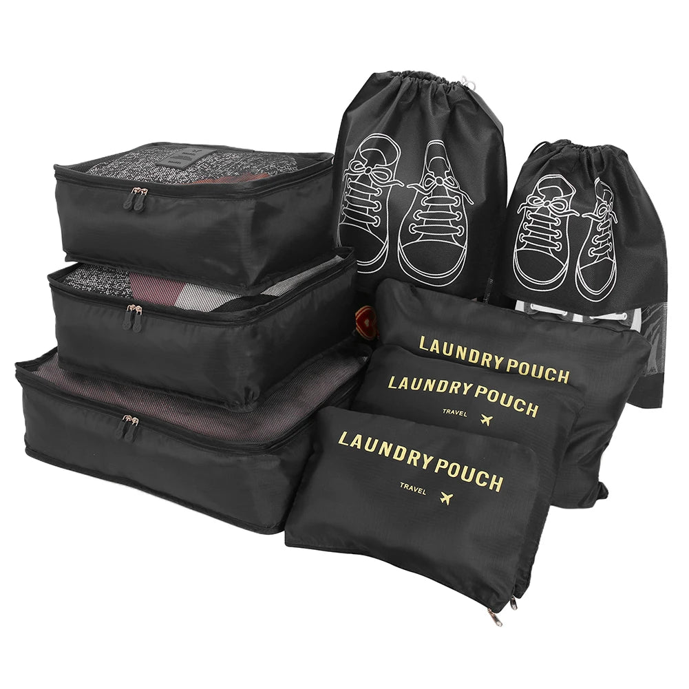 6/8pcs Travel Bag Organizer Clothes Luggage Travel Organizer Blanket Shoes Organizers Bag Suitcase Traveling Pouch Packing Cubes
