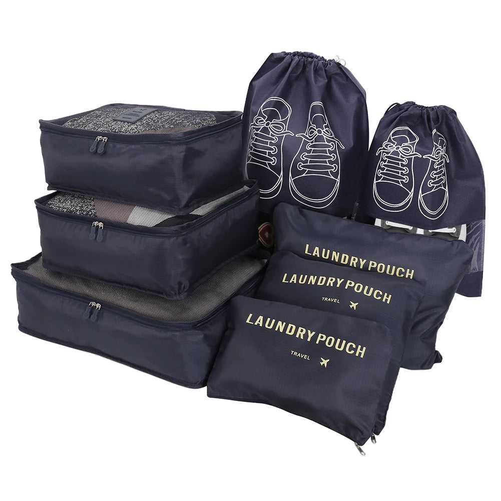 6/8pcs Travel Bag Organizer Clothes Luggage Travel Organizer Blanket Shoes Organizers Bag Suitcase Traveling Pouch Packing Cubes