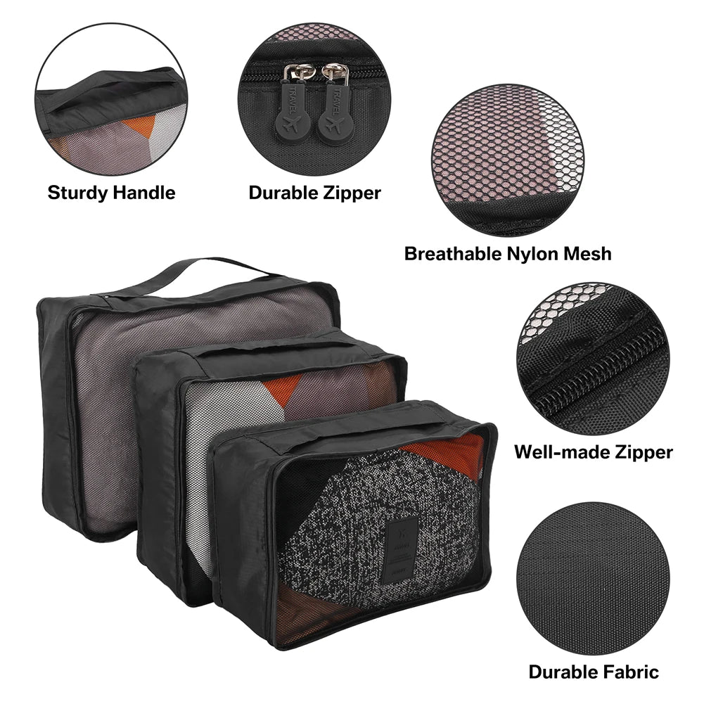6/8pcs Travel Bag Organizer Clothes Luggage Travel Organizer Blanket Shoes Organizers Bag Suitcase Traveling Pouch Packing Cubes