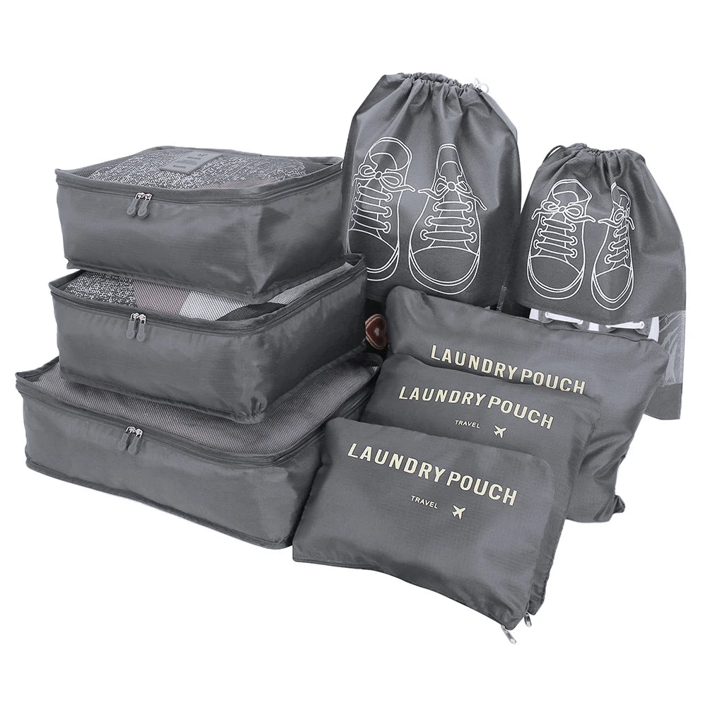 6/8pcs Travel Bag Organizer Clothes Luggage Travel Organizer Blanket Shoes Organizers Bag Suitcase Traveling Pouch Packing Cubes