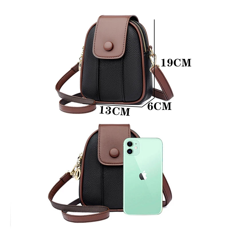 6 Color Optional Mobile Phone Bag New High Quality Top Layer Cowhide Shoulder Bags Luxury Designer Brand Women's Crossbody Bag