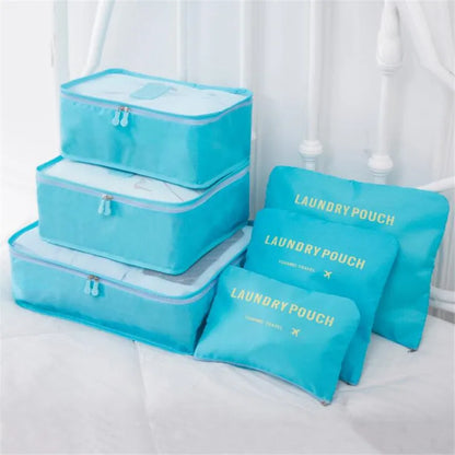 6 PCS Travel Storage Bag Set For Clothes Tidy Organizer Wardrobe Suitcase Pouch Unisex Multifunction Packing Cube Bag Travel Kit