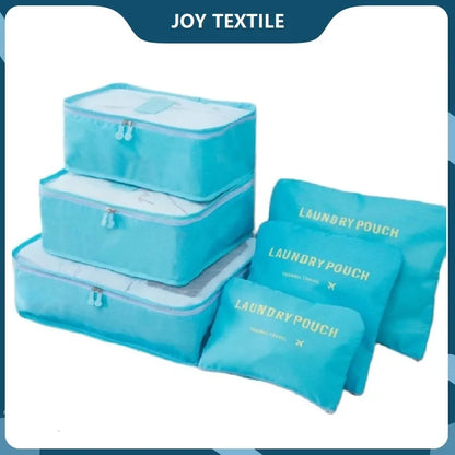 6 PCS Travel Storage Bag Set for Clothes Tidy Organizer Wardrobe Suitcase Pouch Travel Organizer Bag Case Shoes Packing Cube Bag