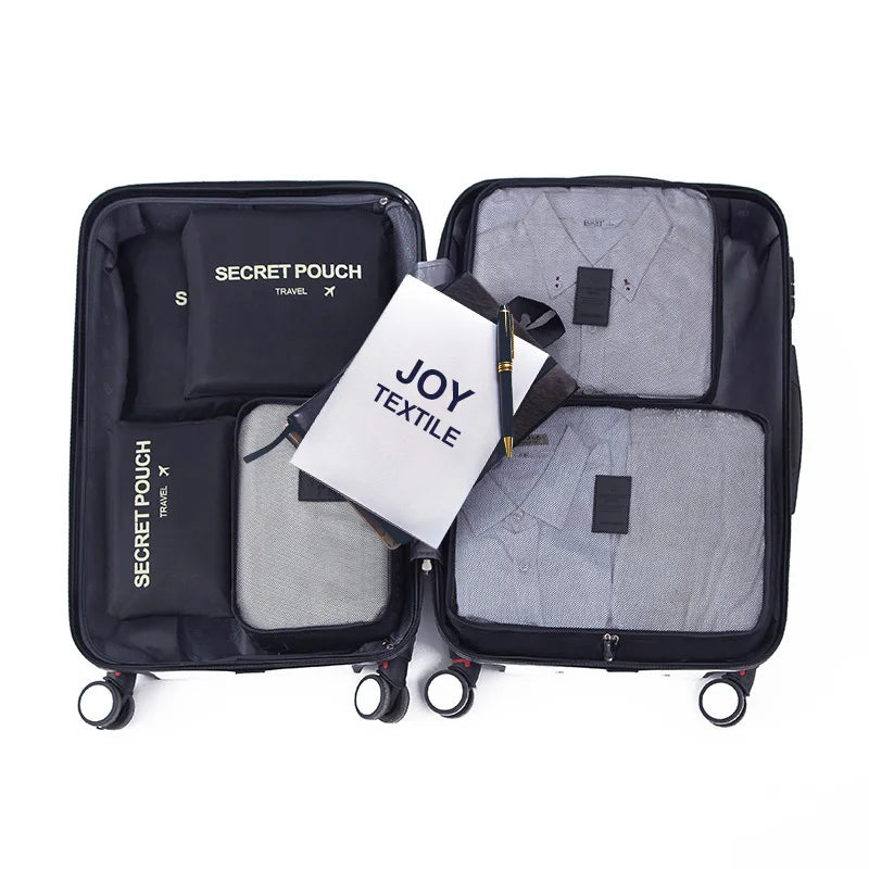 6 PCS Travel Storage Bag Set for Clothes Tidy Organizer Wardrobe Suitcase Pouch Travel Organizer Bag Case Shoes Packing Cube Bag