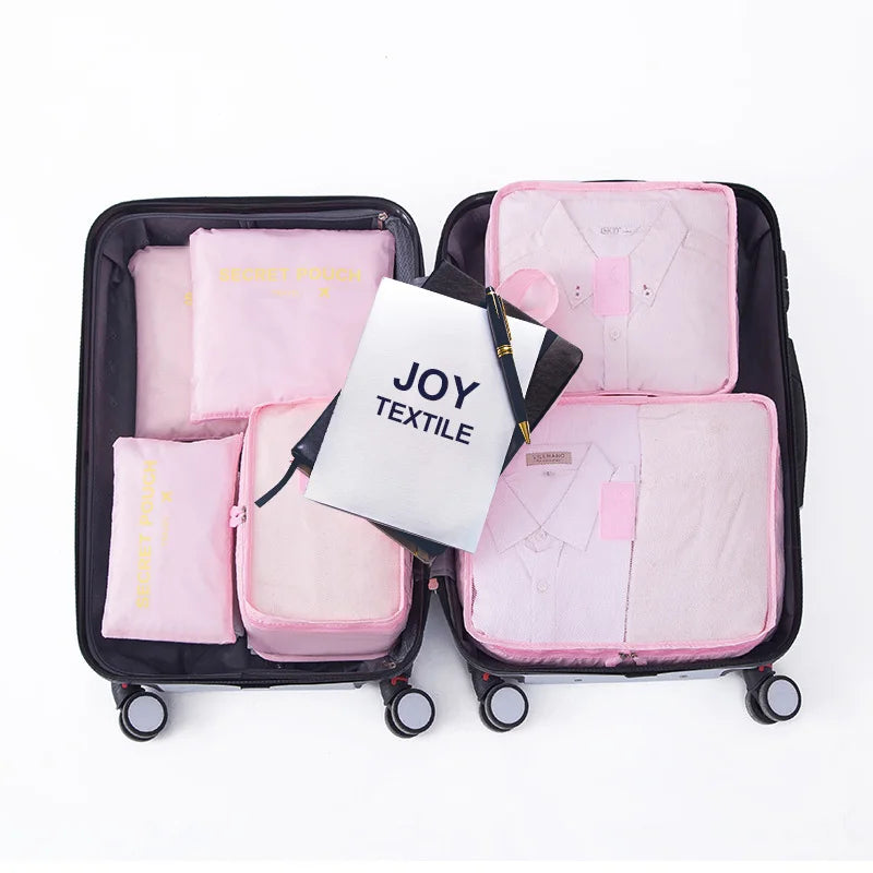 6 PCS Travel Storage Bag Set for Clothes Tidy Organizer Wardrobe Suitcase Pouch Travel Organizer Bag Case Shoes Packing Cube Bag
