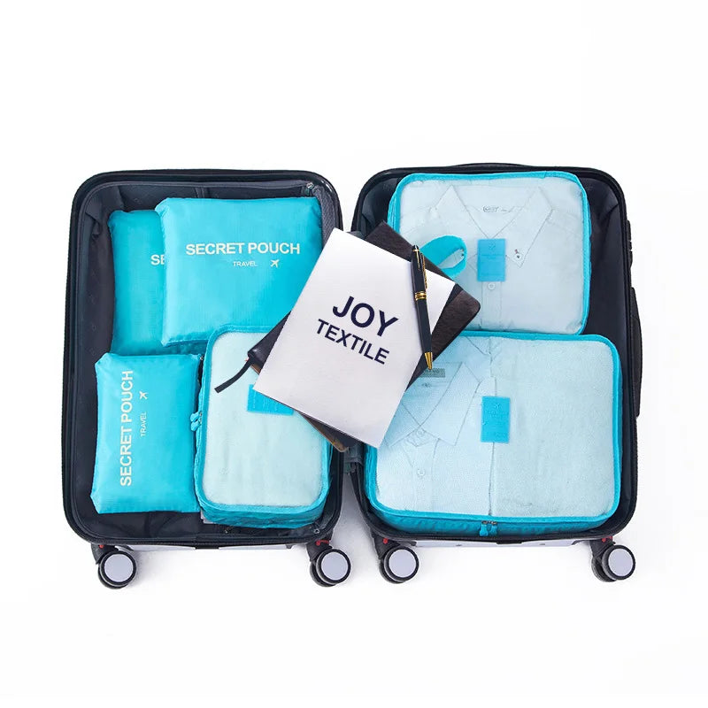 6 PCS Travel Storage Bag Set for Clothes Tidy Organizer Wardrobe Suitcase Pouch Travel Organizer Bag Case Shoes Packing Cube Bag