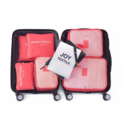 6 PCS Travel Storage Bag Set for Clothes Tidy Organizer Wardrobe Suitcase Pouch Travel Organizer Bag Case Shoes Packing Cube Bag