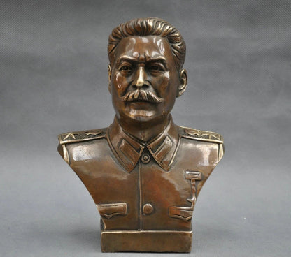 6'' Russian Leader Joseph Stalin Bust Bronze Statue