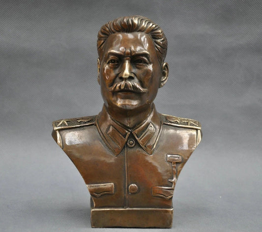 6'' Russian Leader Joseph Stalin Bust Bronze Statue