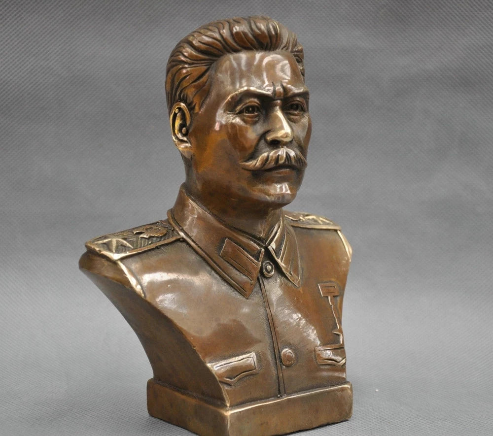6'' Russian Leader Joseph Stalin Bust Bronze Statue