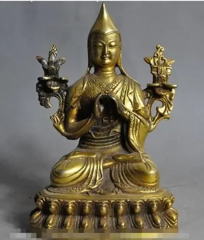 6"Tua Cina Buddhisme Fane Berdoa Tsongkhapa Tsongkapa Patung Buddha