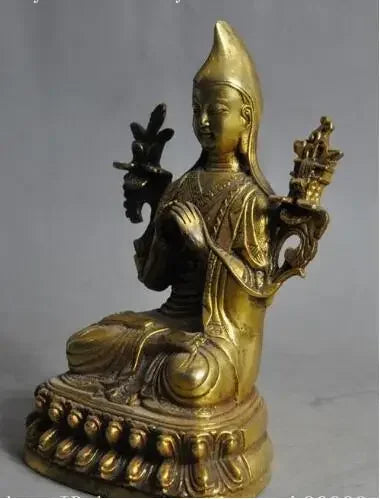 6"Tua Cina Buddhisme Fane Berdoa Tsongkhapa Tsongkapa Patung Buddha