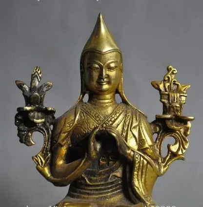 6"Tua Cina Buddhisme Fane Berdoa Tsongkhapa Tsongkapa Patung Buddha