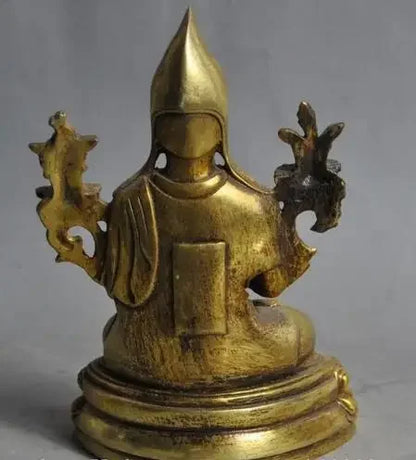 6"Tua Cina Buddhisme Fane Berdoa Tsongkhapa Tsongkapa Patung Buddha