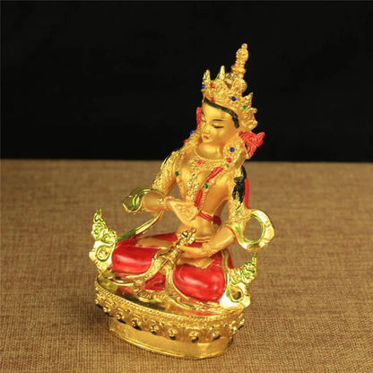 6 inch Buddhist Efficacious Alloy Metal Gilding Vajrasattva Buddha Statue Tibetan Home Putting Decoration Oranments